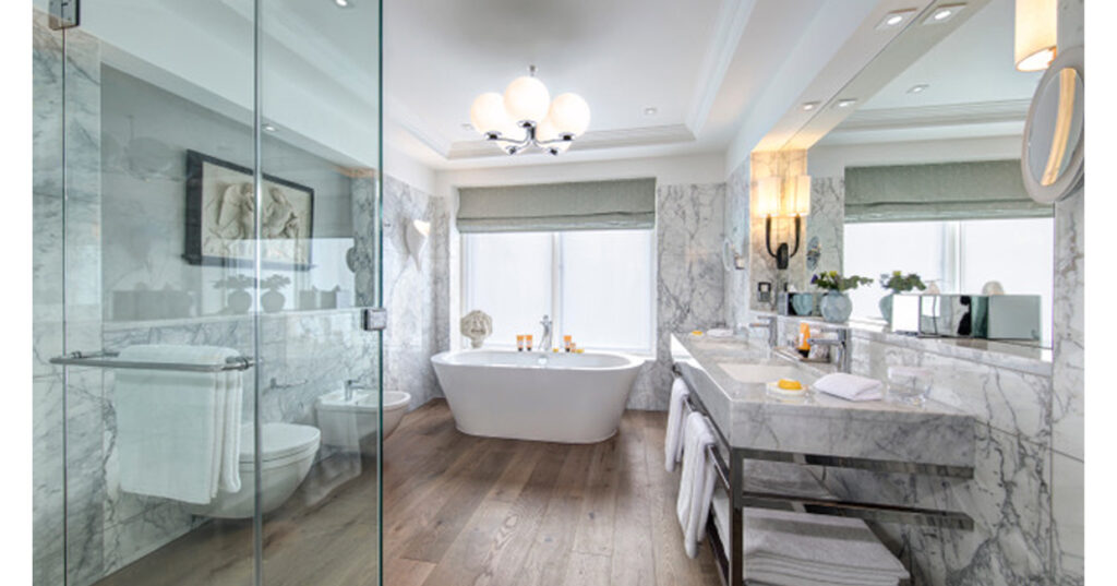 Bette freestanding bath chosen for the Glamis suite at the Balmoral Hotel, Edinburgh