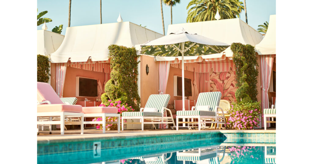 The Beverly Hills Hotel introduces an enhanced pool experience with chic redesign of its historic cabanas