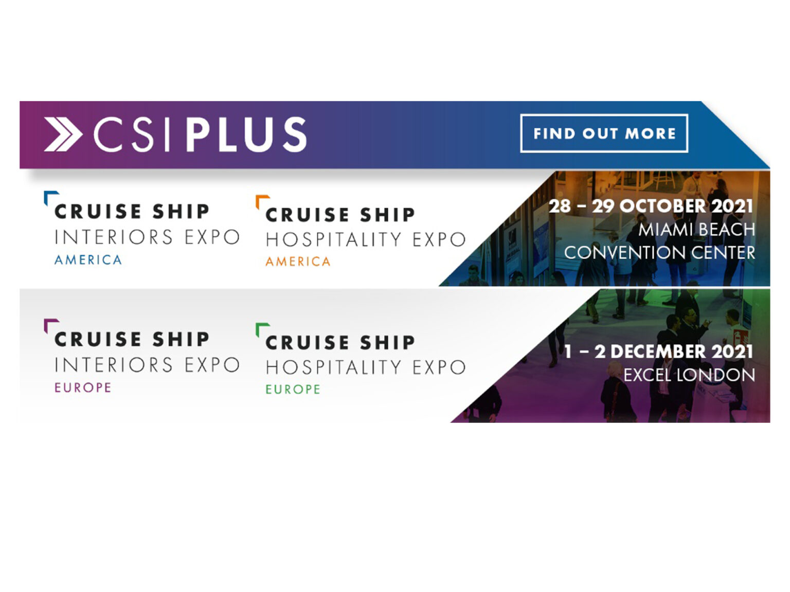 Cruise Ship Interiors Expo America and Cruise Ship Hospitality Expo America confirm new show dates