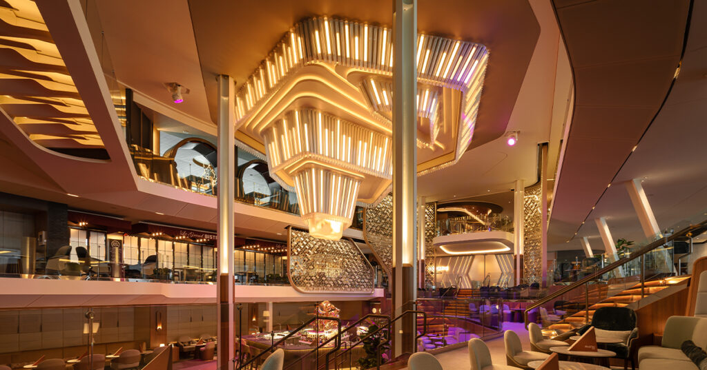 Kalmar Lighting creates striking chandelier for Celebrity Beyond’s Grand Plaza
