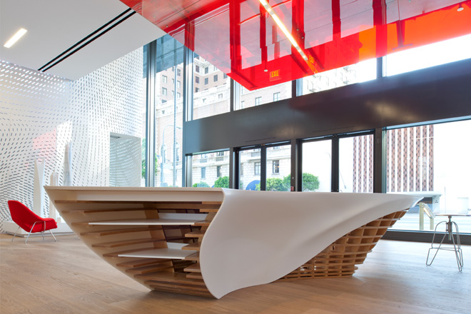 Hi-Macs specified for striking SLO_Gen communal table