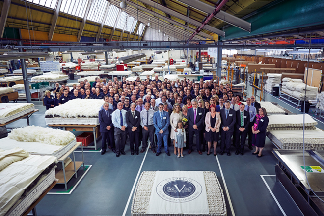 Vispring welcomes HRH The Countess of Wessex to its Plymouth headquarters