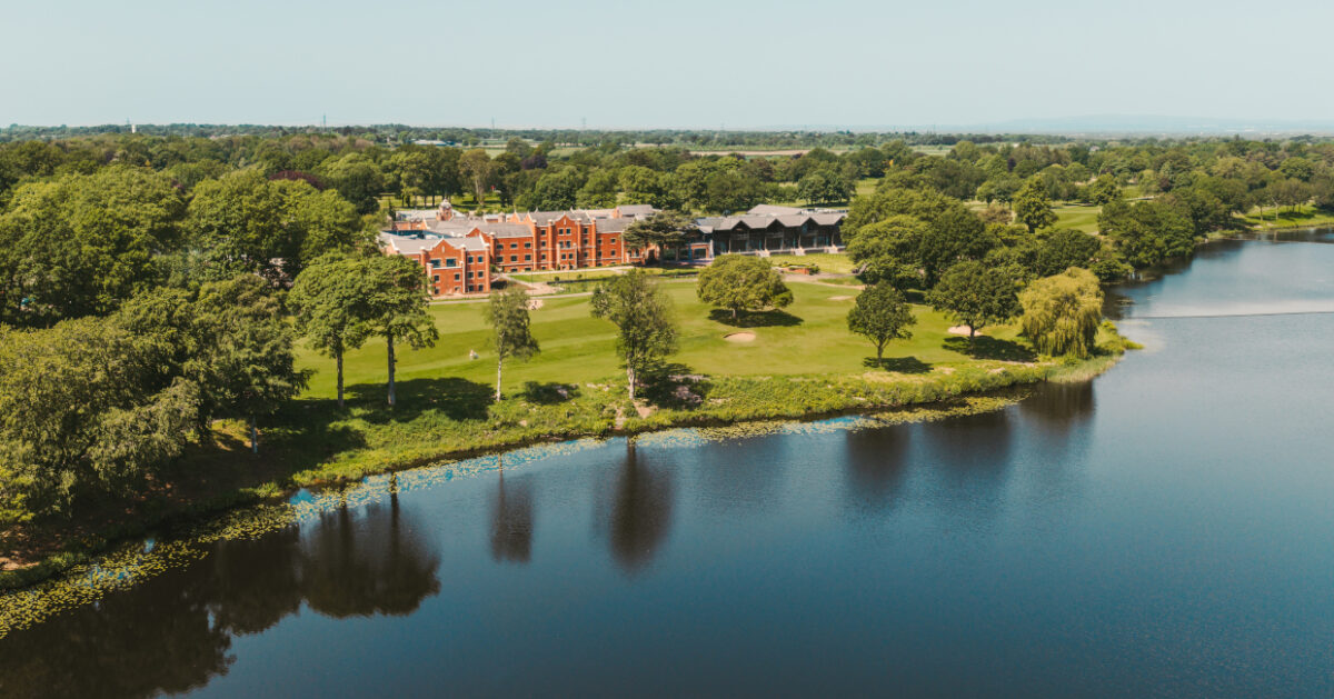 Fairmont Cheshire The Mere interior designed by Bergman Design House with natural stone and timber veneers